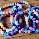 Adults Frosted Agate Rainbow Bead Bracelet