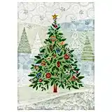 Bug Art Embroidered Tree Christmas Card